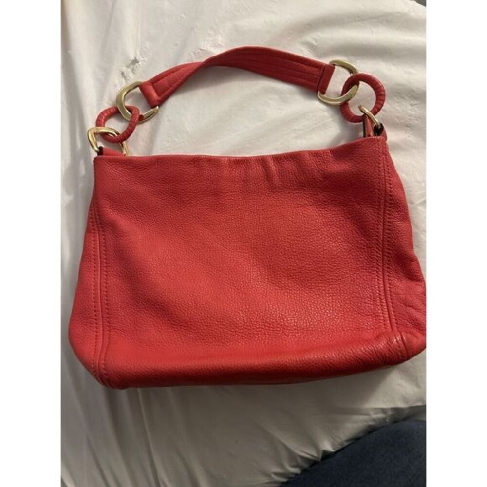 Michael Kors Fulton Hobo Fuchsia Pink Pebble Leather Chain Bag Tote Large Purse